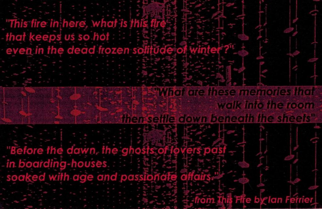 "Suspend" une installation de Pascale Girardin (2002)
13 janvier 2002
Accompagnement vocal et muscial de Ian Ferrier et Bryan Highbloom