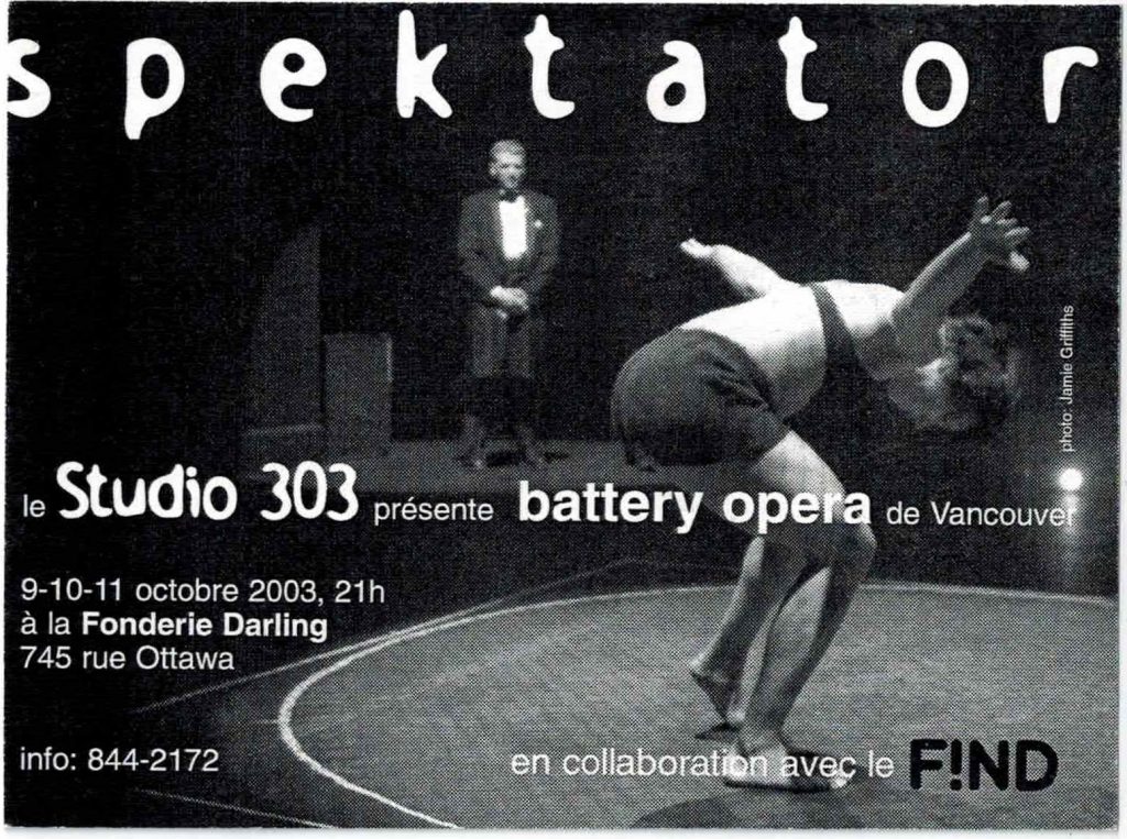 spektator (2003)
du 9 au 11 octobre 2003
par battery opera