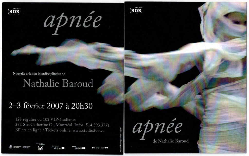 apnée (2007)
2 et 3 février 2007
Nathalie Baroud