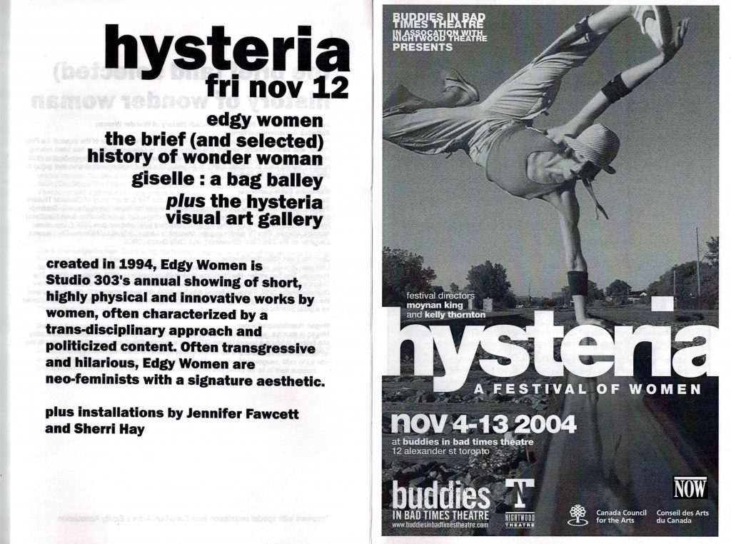 Edgy Women à Hysteria (a festival for women)
12 novembre 2004