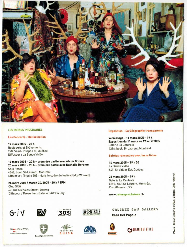 Les reines prochaines (2005)
Studio 303 presents in the framework of Edgy Women festival:
Alexis O'hara and Nathalie Delorme